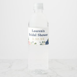 Elegante Bloem in Waterverf Waterfles Etiket