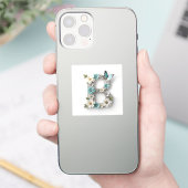 Elegante Bloem Initialen van Jou B Vinyl Stickers (Telefoon)
