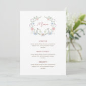 Elegante bloem kader menu (Staand voorkant)