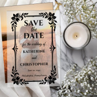 Elegante bloem kader trouw save the date