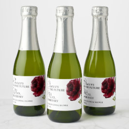 Elegante Bloem Klinkt op Bruidsfeest Favor Sparkling Wijnetiket
