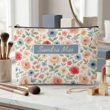 Elegante Bloem Kunst Patroon Toilettas