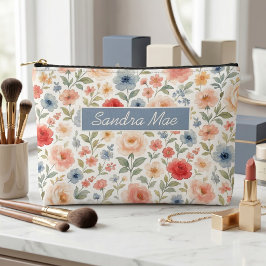 Elegante Bloem Kunst Patroon Toilettas Etui