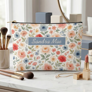 Elegante Bloem Kunst Patroon Toilettas Etui