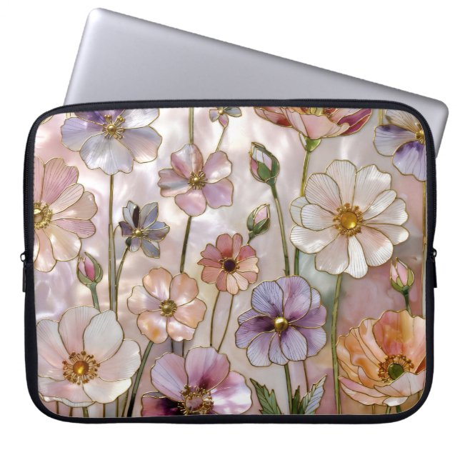 Elegante Bloem Laptop Hoes Botanische Case (Voorkant)