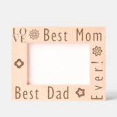 Elegante bloem, liefde, beste moeder en beste vade gegraveerde lijstjes (Voorkant)