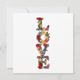 Elegante bloem "LIEFDE" typografie trouw Kaart