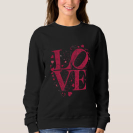 Elegante bloem LOVE-typografie – Romantisch hart Trui