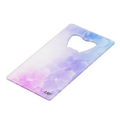 Elegante bloem macro foto roze lavendel creditkaart flessenopener (Achterkant Gekanteld)