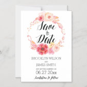 Elegante Bloem Magnetische Trouw Save The Date Mag Uitnodiging (Voorkant)