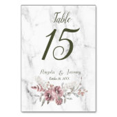 Elegante Bloem Marmer Watercolor Bruiloft Kaart (Achterkant)