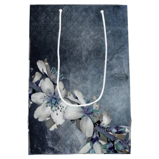 Elegante bloem medium cadeauzakje (Achterkant)