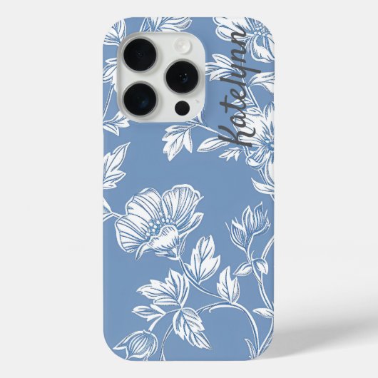 Elegante bloem met naam Case-Mate iPhone case (Achterkant)