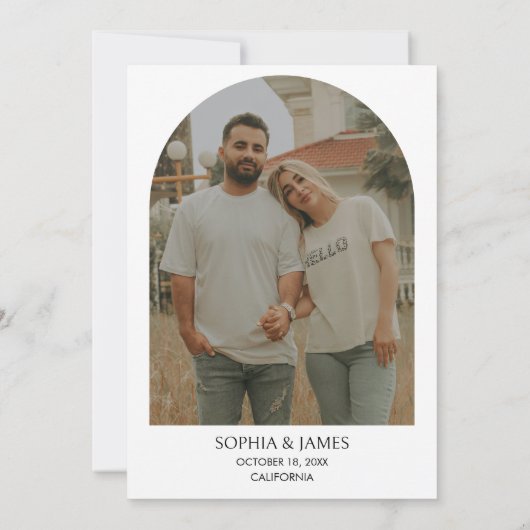 Elegante Bloem Minimalistische Foto Save the Date (Achterkant)