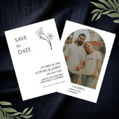 Elegante Bloem Minimalistische Foto Save the Date