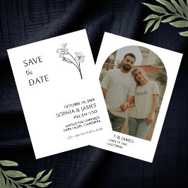 Elegante Bloem Minimalistische Foto Save the Date