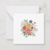 Elegante bloem notitiekaartje (Achterkant)