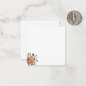 Elegante bloem notitiekaartje (Voorkant / Achterkant in situ)