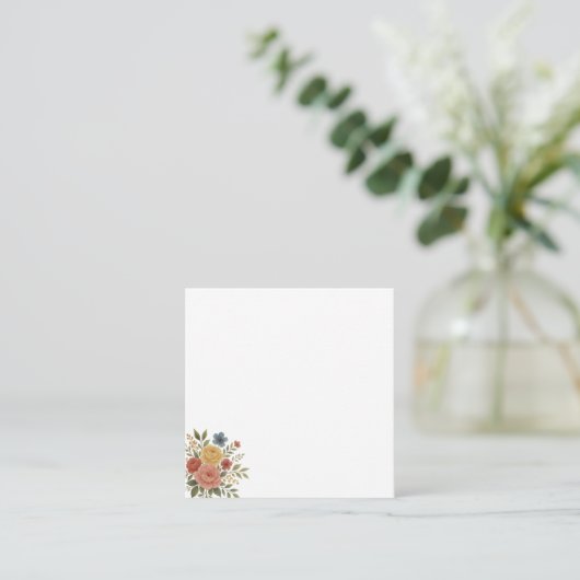 Elegante bloem notitiekaartje (Staand voorkant)