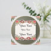 Elegante bloem omlijst blanco kaart (Staand voorkant)