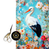 Elegante Bloem Ooievaar Decoupage Tissuepapier