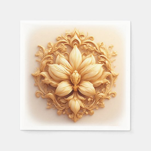 Elegante bloem op  achtergrond servet (Voorkant)