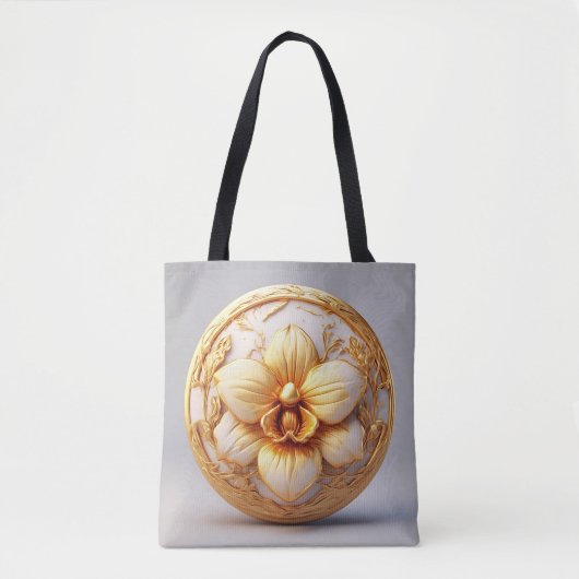 Elegante bloem op  achtergrond tote bag (Voorkant)