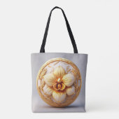 Elegante bloem op  achtergrond tote bag (Achterkant)