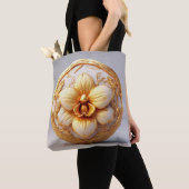 Elegante bloem op  achtergrond tote bag (Dichtbij)
