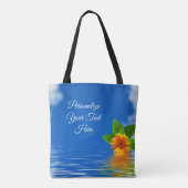 Elegante bloem op rimpelend water Personaliseer te Tote Bag (Achterkant)