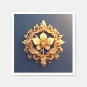 Elegante Bloem op Sierlijke Achtergrond Servet