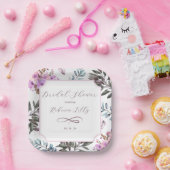 Elegante Bloem  Papieren Bordje (Feest)