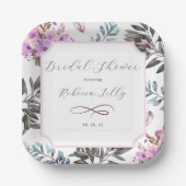 Elegante bloem  papieren bordje (Voorkant)