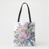 Elegante bloem pastel aquarel tote bag (Voorkant)