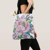 Elegante bloem pastel aquarel tote bag (Dichtbij)