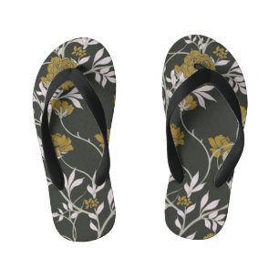 Elegante bloem: patroonontwerp. kinder teenslippers