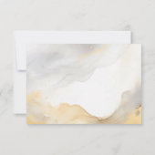 Elegante Bloem Pioen Goud Grijs Zwart Bruiloft RSVP Kaartje (Achterkant)