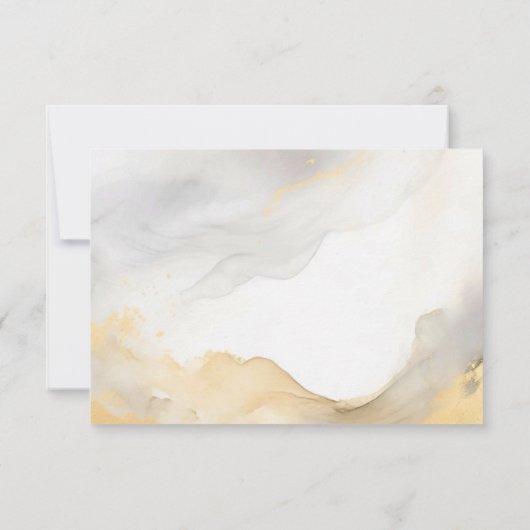 Elegante Bloem Pioen Goud Grijs Zwart Bruiloft RSVP Kaartje (Achterkant)