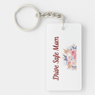 Elegante bloem Rij veilig mama foto sleutelhanger