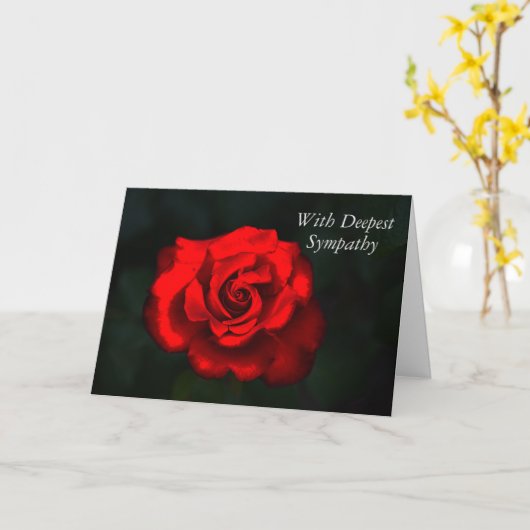 Elegante bloem rode roos diepste sympathie kaart (Gele Bloem)