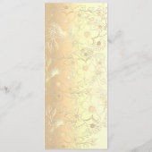 Elegante Bloem Rode Trouwmenu Menu (Achterkant)