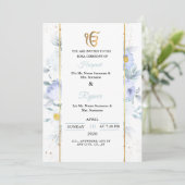 Elegante Bloem Rokha Ceremonie Uitnodiging (Staand voorkant)