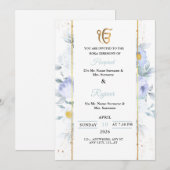 Elegante Bloem Rokha Ceremonie Uitnodiging (Voorkant / Achterkant)