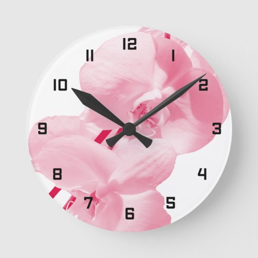 Elegante Bloem Rood Ronde Klok (Voorkant)