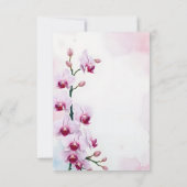 Elegante Bloem Roze Moth Orchideeën Bruiloft Save The Date (Achterkant)