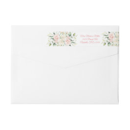 Elegante Bloem Roze Waterverf Script Wrap Around
