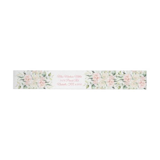 Elegante Bloem Roze Waterverf Script Wrap Around (Individueel)