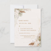 Elegante Bloem RSVP Kaart | Witte Bloemen & Goud  (Voorkant)