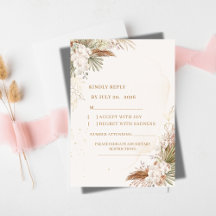 Elegante bloem RSVP-kaart | Witte bloemen & goud