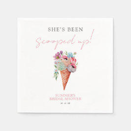 Elegante bloem schepte ijs Vrijgezellenfeest Servet